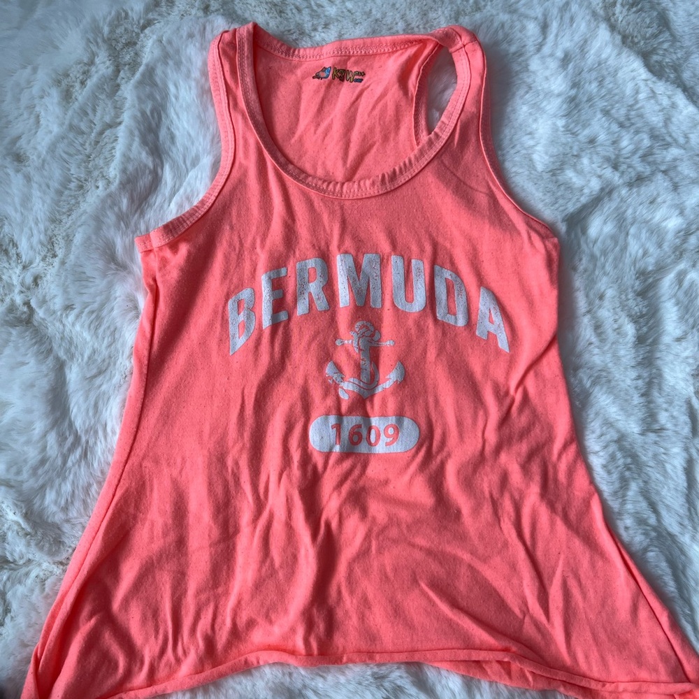 Source Unknown Pink Asymmetrical Tank Top